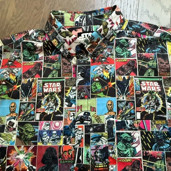 RSVLTS Star Wars shirt comic to the dark side Button Up Shirt Size Large L - Picture 5 of 16